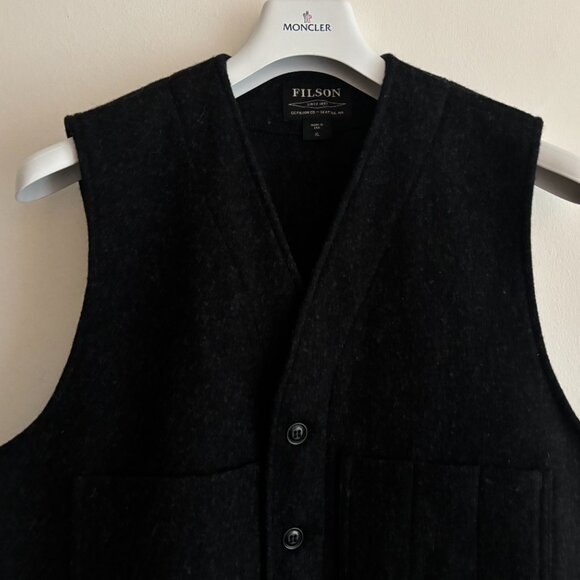 $415 Filson Charcoal Mackinaw Wool Vest Large - XL Made in USA - Picture 2 of 10